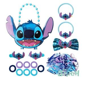 💙Disney Stitch Hair Accessories Set - Blue and Purple NWT💜